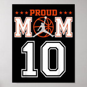 Custom Number 10 Proud Basball Mum Personalised Poster