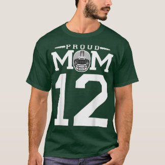 Custom Number 12 Proud Football Mum Personalised F T-Shirt
