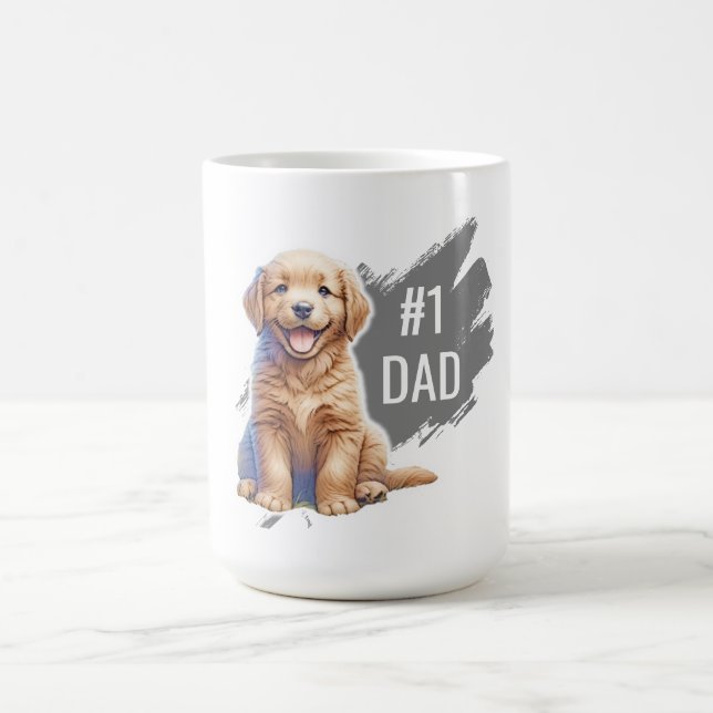 Custom  Number 1 Dad Puppy Dog Coffee Mug (Center)