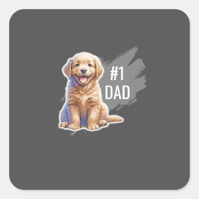 Custom Number 1 Dad  Square Sticker (Front)