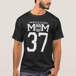 Custom Number 37 Proud Football Mum Personalised F T-Shirt