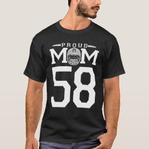 Custom Number 58 Proud Football Mum Personalised F T-Shirt