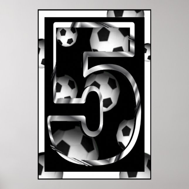 Custom Number 5 Soccer Poster (Front)