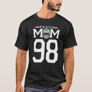 Custom Number 98 Proud Football Mum Personalised F T-Shirt