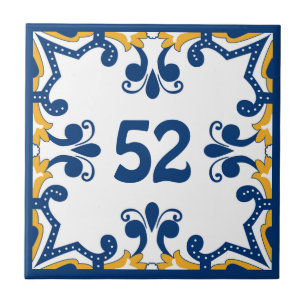 Custom number blue and yellow Azulejos Ceramic Ti Ceramic Tile