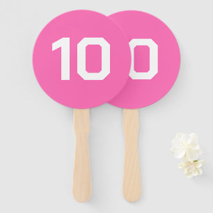 Custom Number Hot Pink Event Game Score Hand Fan