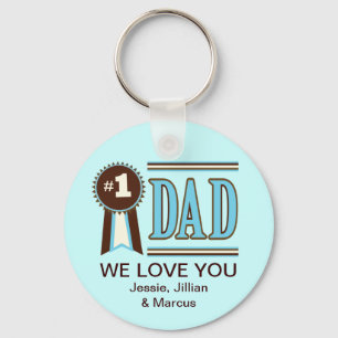 Custom Number One Dad's Father's Day Keychain