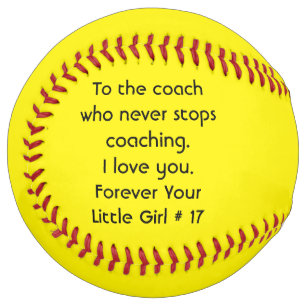 Custom Number Softball Coach Gift