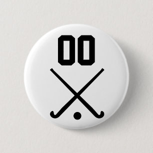 Custom Number Team Field Hockey 6 Cm Round Badge