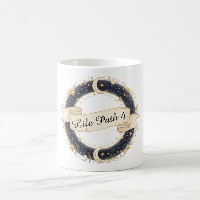 Custom Numerology Life Path Celestial Art Coffee Mug (Center)