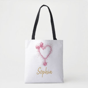 Custom Nurse Appreciation Gift Tote with Name Bag