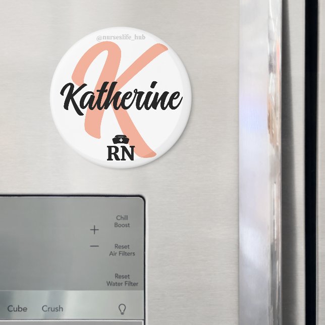 Custom Nurse Buttons & Pins | Personalised Nursing Magnet (In Situ (Fridge))