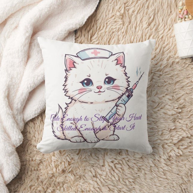 Custom Nurse Cat Cushion (Blanket)