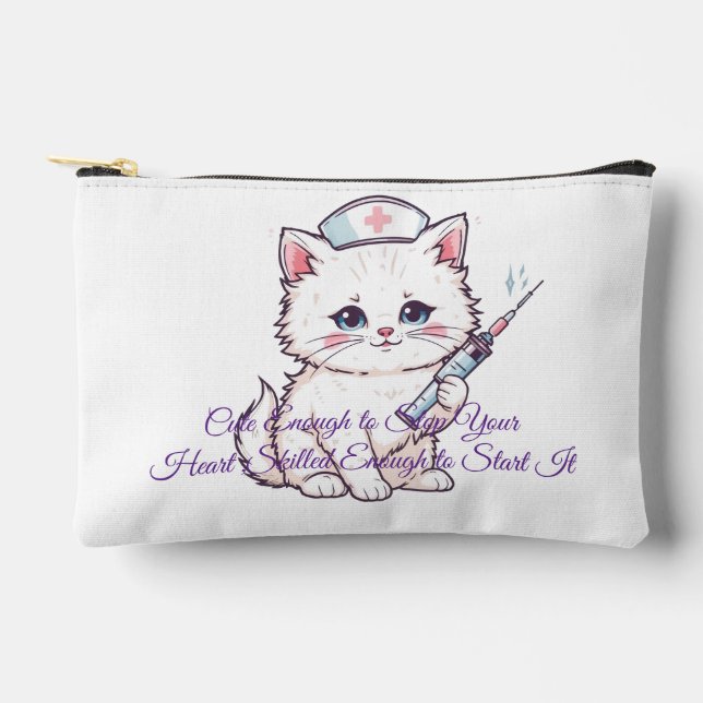 Custom Nurse Cat Skilled Enough Accessory Pouch (Front)
