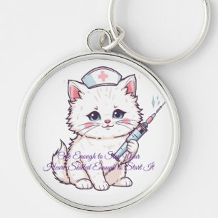 Custom Nurse Cat Skilled Enough Key Ring