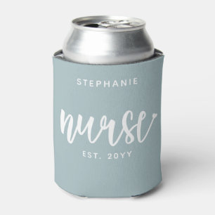 Custom Nurse Est Typography Nurse RN graduation Can Cooler