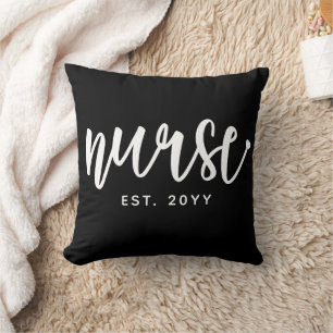 Custom Nurse Est Typography Nurse RN graduation Cushion