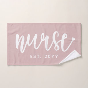 Custom Nurse Est Typography Nurse RN graduation Hand Towel