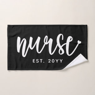Custom Nurse Est Typography Nurse RN graduation Hand Towel