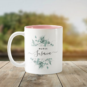 Custom Nurse Grad Nursing School Gift Thank you  Two-Tone Coffee Mug