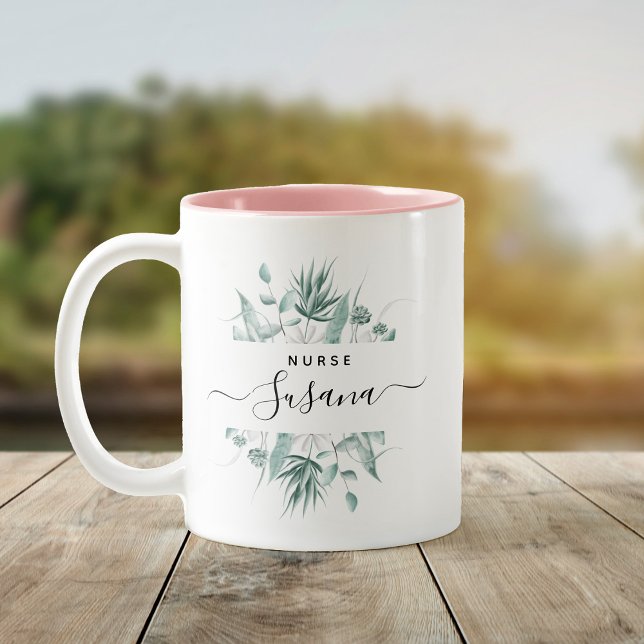 Custom Nurse Grad Nursing School Gift Thank you  Two-Tone Coffee Mug (Creator Uploaded)