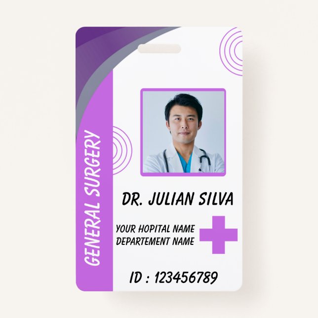 Custom Nurse ID Badge for Healthcare Employees (Front)