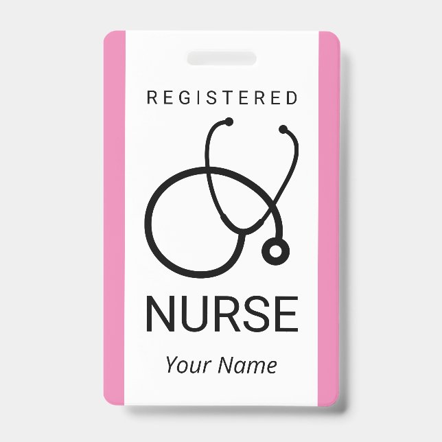 Custom nurse name badge with stethoscope image ID badge (Front)