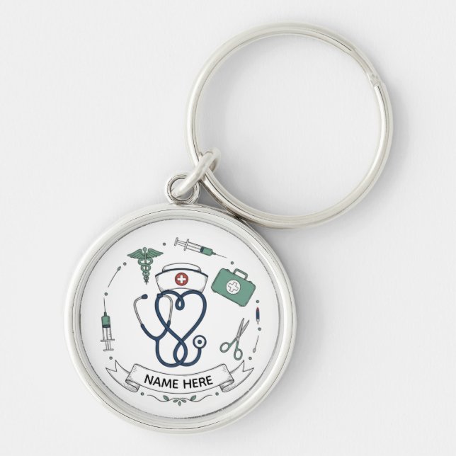 Custom Nurse Name Keychain | Medical Appreciation  (Front)