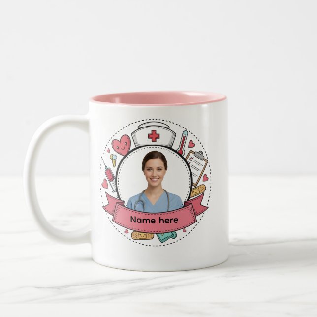 Custom Nurse Photo Mug with Name (Left)