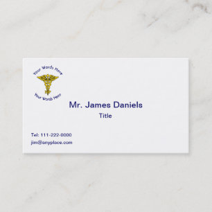 Custom Nurse Practitioner Caduceus Business Card