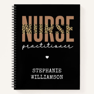Custom Nurse Practitioner NP cheetah Graduation Notebook