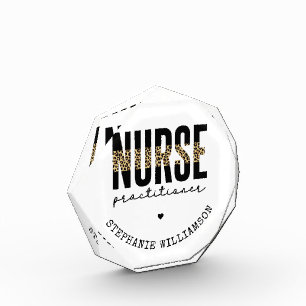 Custom Nurse Practitioner NP cheetah Graduation Photo Block