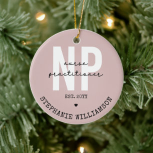 Custom Nurse Practitioner NP Graduation Gift Ceramic Ornament