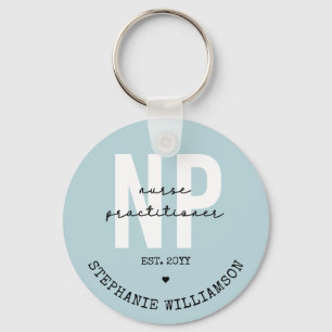 Custom Nurse Practitioner NP Graduation Gift Key Ring
