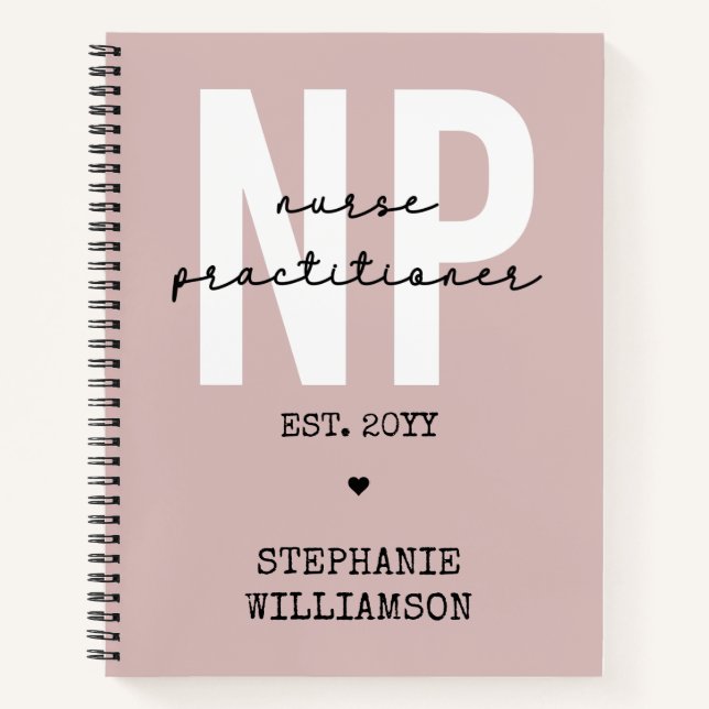 Custom Nurse Practitioner NP Graduation Gift Notebook (Front)