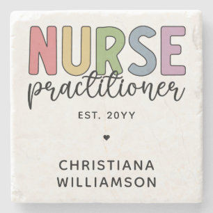 Custom Nurse Practitioner NP Nurse Graduation Stone Coaster
