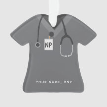 Custom Nurse Practitioner ♥ Simple Scrubs Ornament