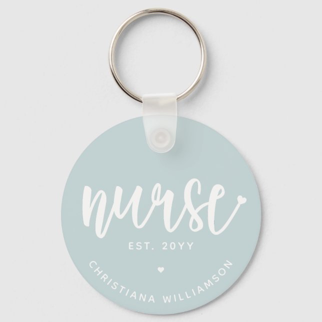 Custom Nurse RN Nursing School graduation Gift Key Ring (Front)