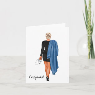 Custom Nursing School Woman (Blonde) Graduation  Card