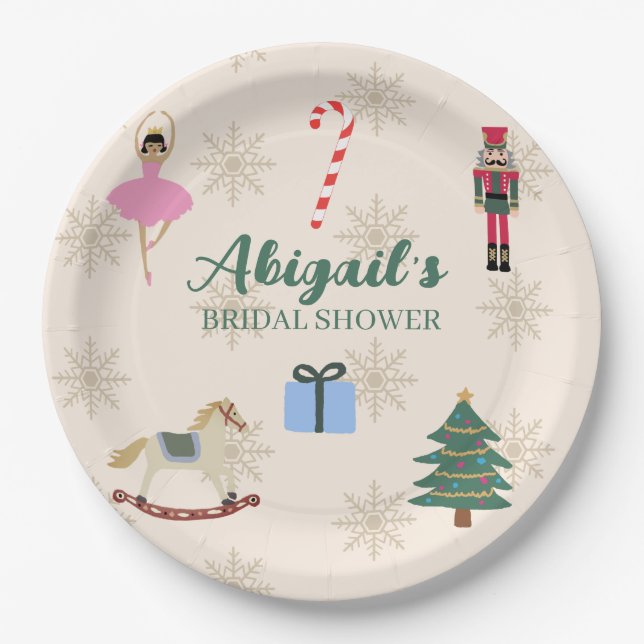 Custom Nutcracker Illustration Bridal Shower Paper Plate (Front)