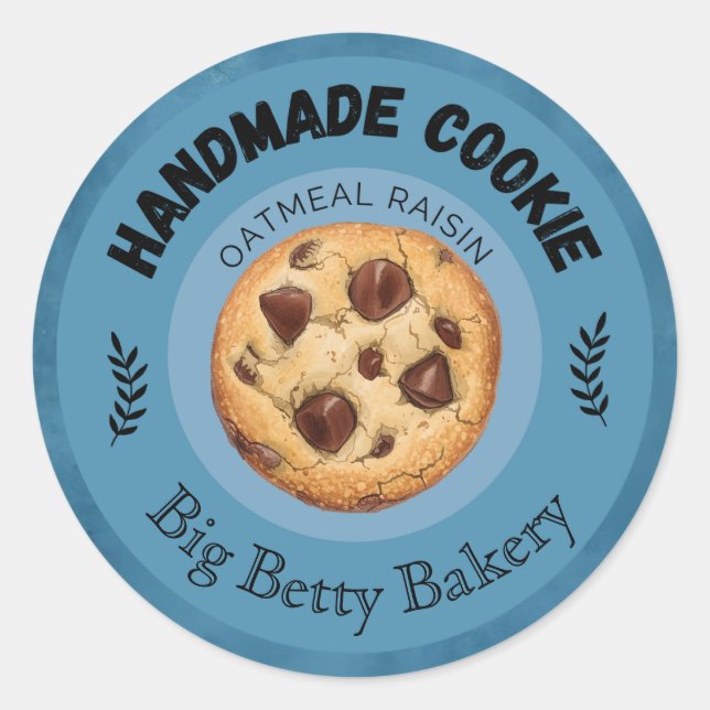 Custom Oatmeal Raisin Cookie Labels | Personalised (Front)