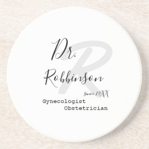 Custom Obgyn Obstetrician Gynaecologist Monogram Coaster