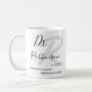 Custom Obgyn Obstetrician Gynaecologist Monogram Coffee Mug