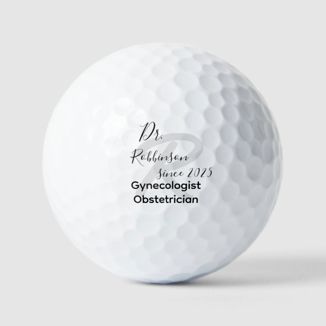 Custom Obgyn Obstetrician Gynaecologist Monogram Golf Balls (Front)