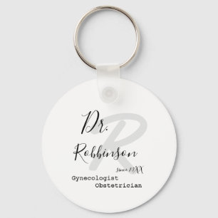 Custom Obgyn Obstetrician Gynaecologist Monogram Key Ring