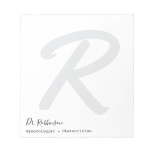 Custom Obgyn Obstetrician Gynaecologist Monogram Notepad