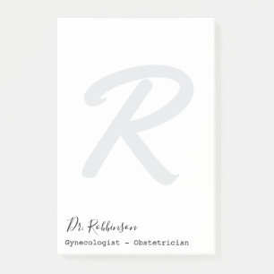 Custom Obgyn Obstetrician Gynaecologist Monogram Post-it Notes