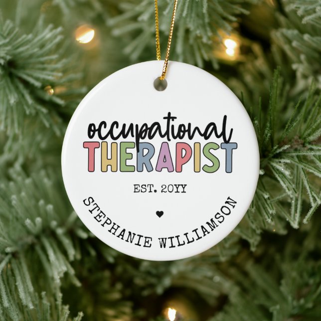 Custom Occupational Therapist OT Gifts Ceramic Ornament (Tree)