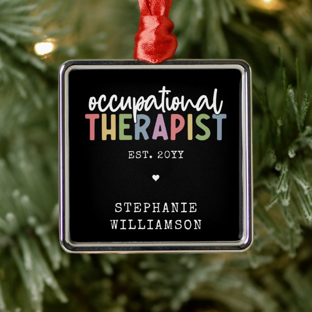 Custom Occupational Therapist OT Gifts Metal Ornament (Tree)