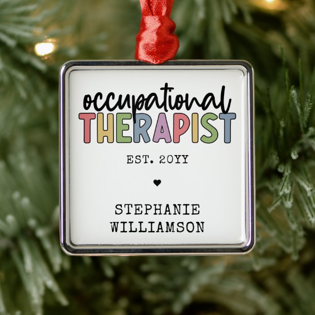 Custom Occupational Therapist OT Gifts Metal Ornament (Tree)